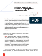 Deficiência Auditiva e Mercado de Trabalho: Uma Visão de Empregadores Da Cidade de Uberlândia-MG