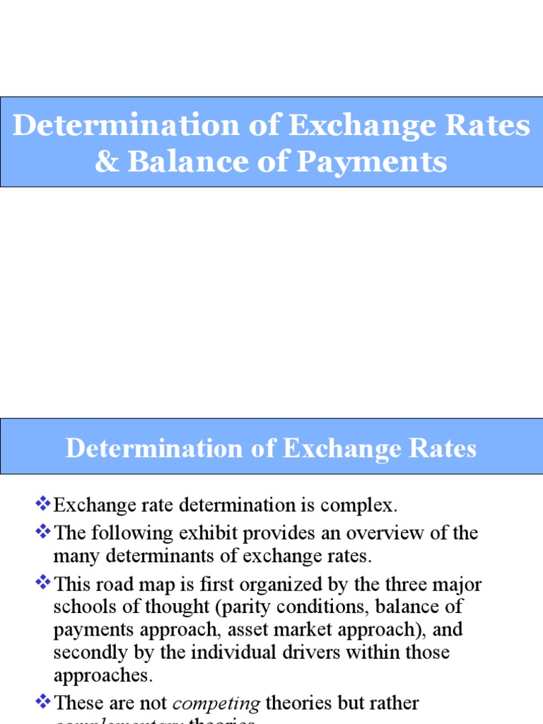 Exchange Rate Theories Overview | PDF | Balance Of Payments | Exchange Rate