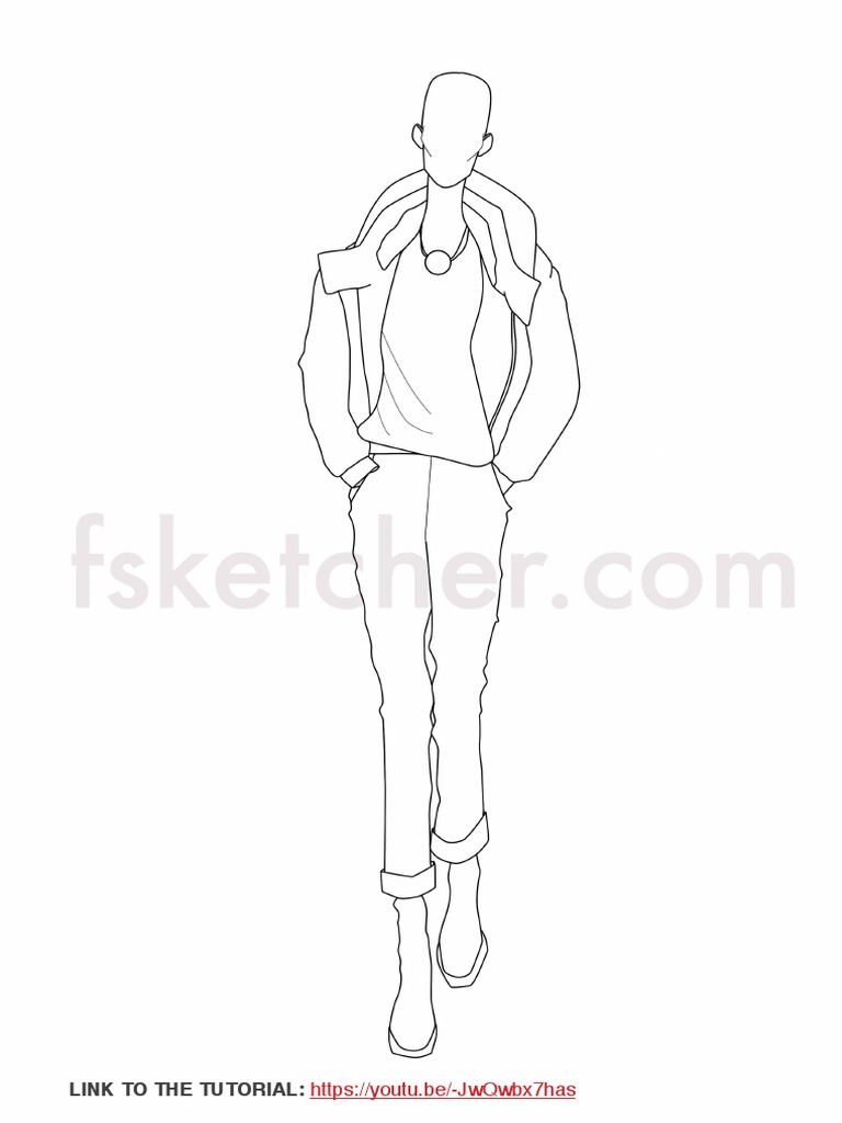 Drawing PVC Trousers Fashion Drawing Template 1 | PDF