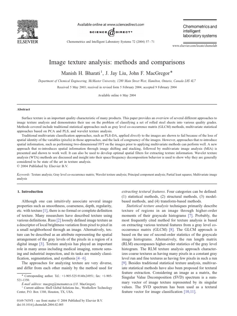 Texture Analysis | PDF
