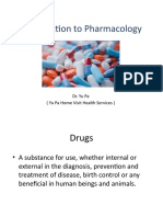 Introduction To Pharmacology: Dr. Yu Pa (Yu Pa Home Visit Health Services)