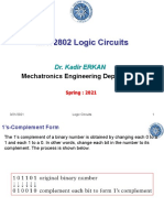 MKT2802 Logic Circuits: Mechatronics Engineering Department