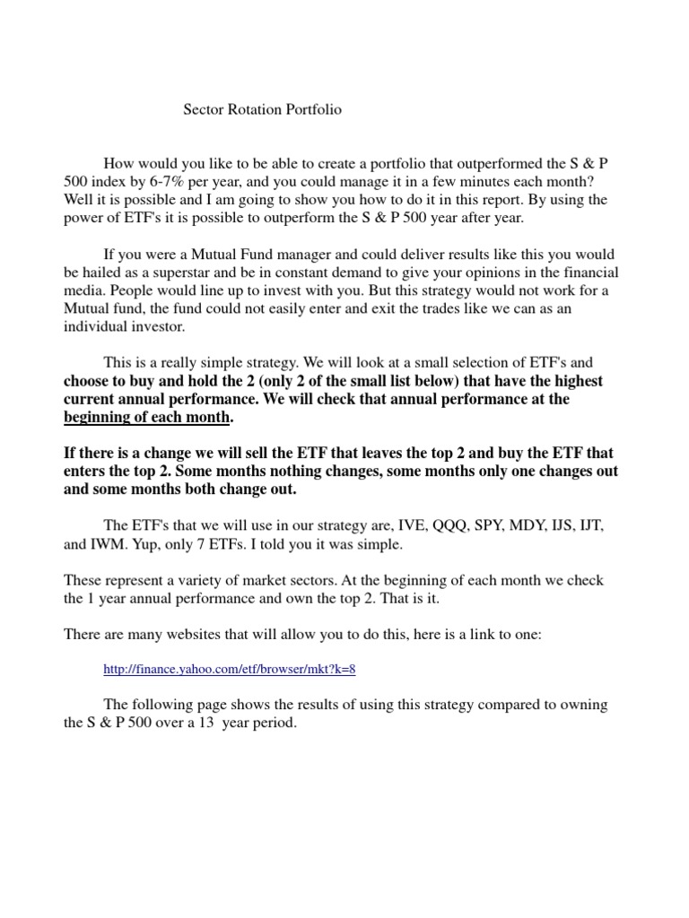 Sector Rotation Strategy | PDF
