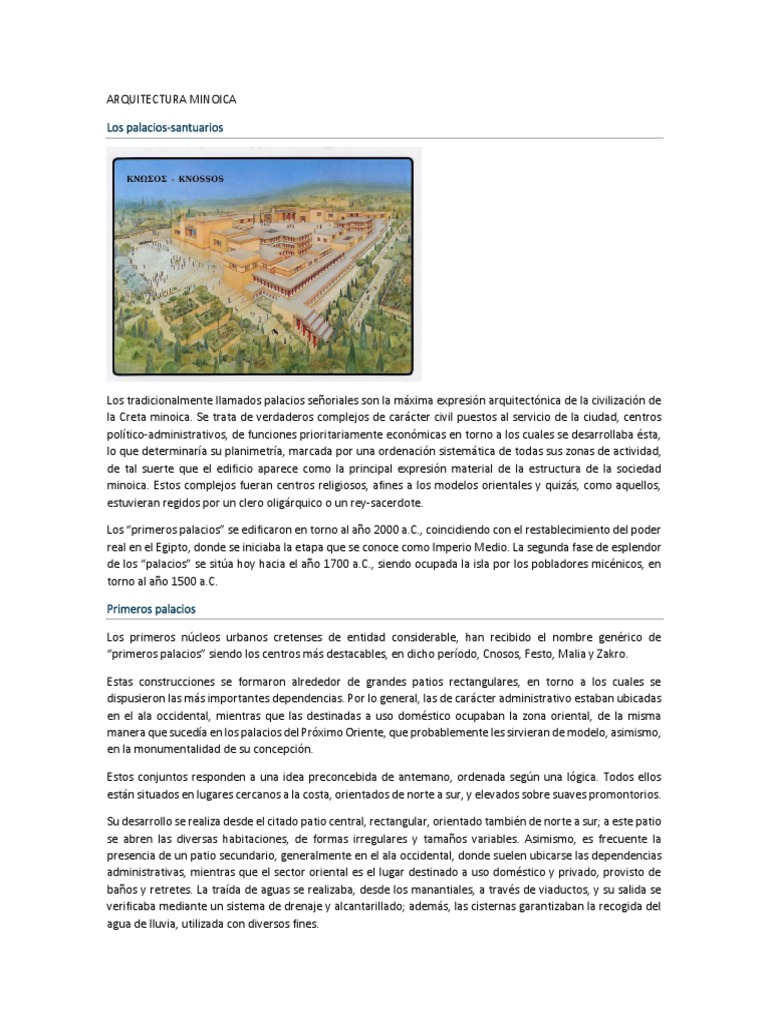 Arquitectura Minoica PDF Diseño arquitectonico Arquitectura