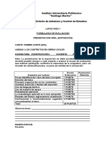 Formato de Evaluación de Exposiciones - Informe Unidad I