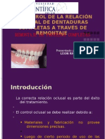 El Control de La Relación Oclusal de Dentaduras