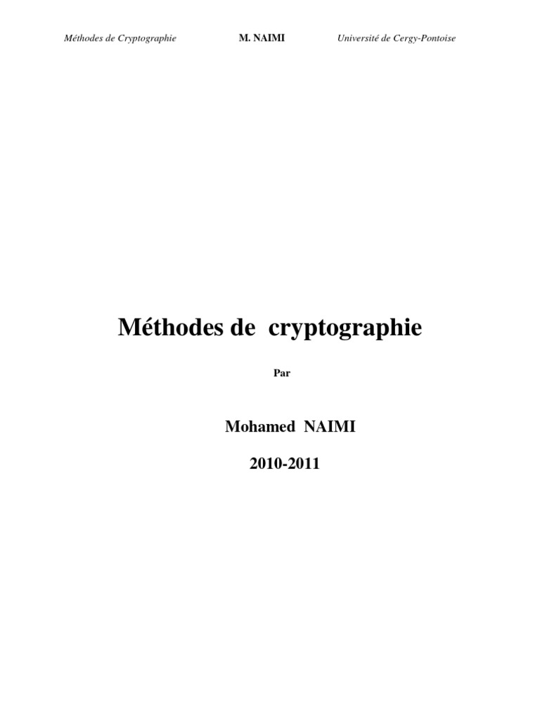 Méthodes de Cryptographie et Chiffrement | PDF | Cryptage | Technique ...