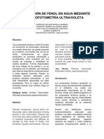 Cuantificación de Fenol en Agua Mediante Espectrofotometría Ultravioleta