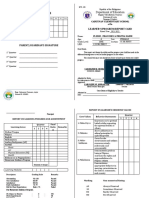 SF 9 - ES Report on Learner's Progress and Achievement