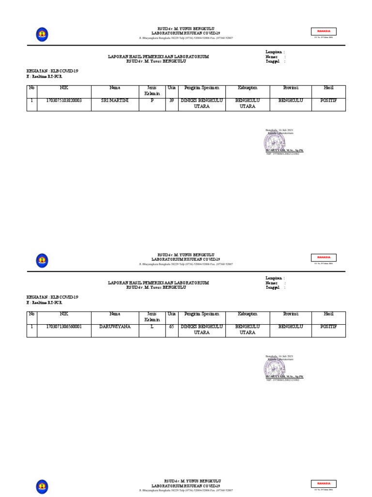 Kop Hasil Lab | PDF