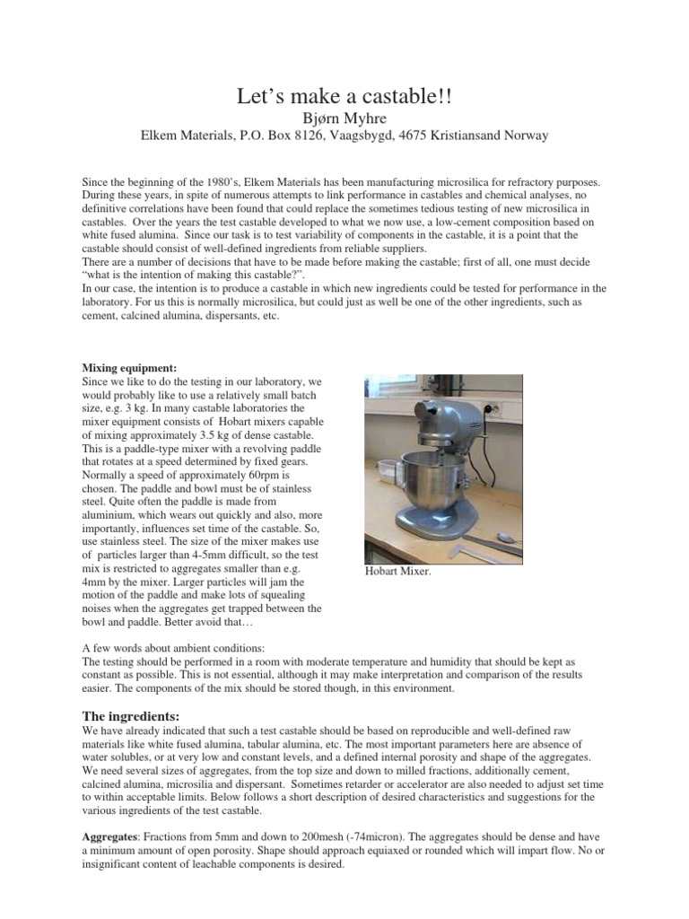 Testing Microsilica in Castable Refractories | PDF | Refractory ...