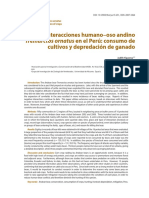 Interacciones Humano-Oso Andino Tremarctos Ornatus en El Perú Consumo de Cultivos y Depredación de Ganado