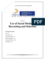 Use of Social Media in Recruiting and Selection: A Group Project of Human Resources Management