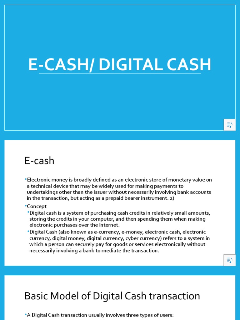 E Cash PDF Payments Cash