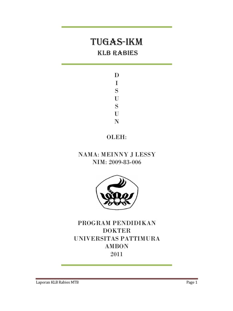 Tugas KLB Rabies | PDF