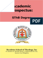 SThB Academic Prospectus: Course Offering Schedule