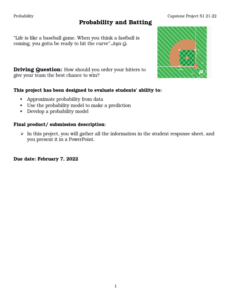 Capstone Project In Statistics Probability Capstone Pdf