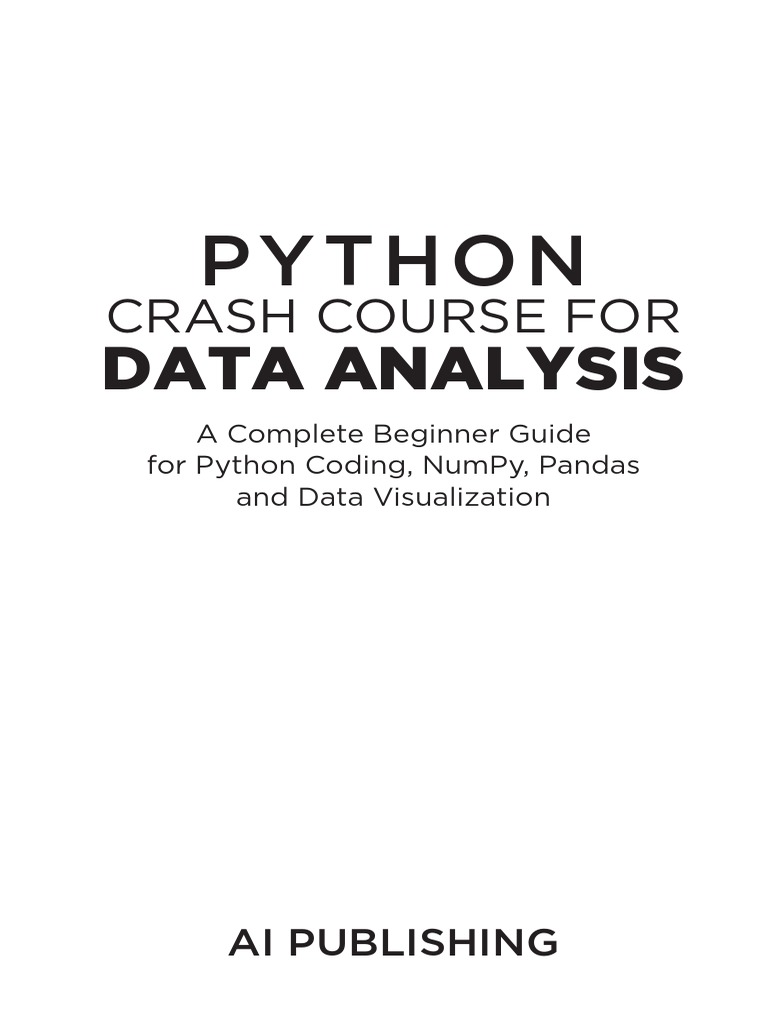 EBOOK - Python Crash Course For Data Analysis | PDF | Boolean Data Type ...