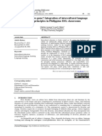 How Far Have We Gone? Integration of Intercultural Language Learning Principles in Philippine ESL Classrooms