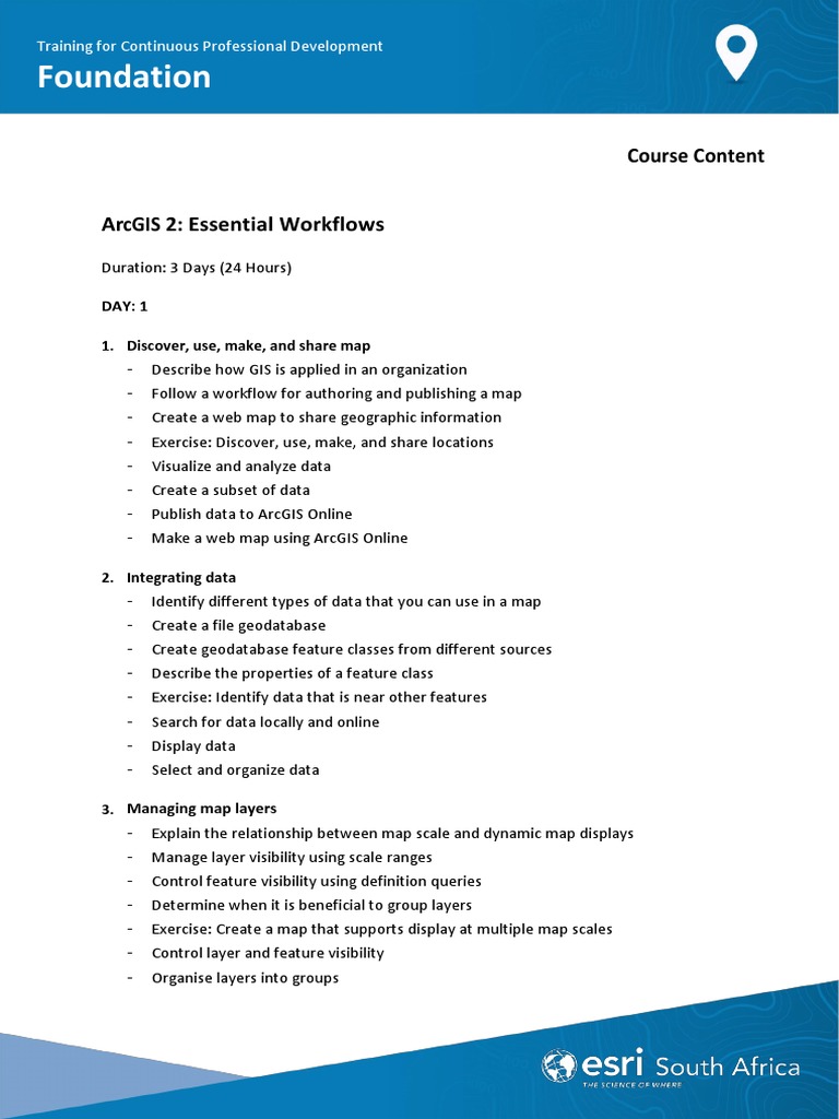 ArcGIS Pro Essential Workflows Training | PDF | Geographic Information ...