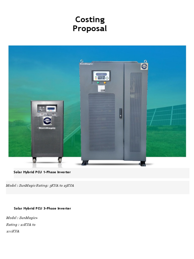 Solar Hybrid Inverter Proposal 10KVA-100KVA | PDF | Power Inverter ...