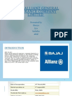 Bajaj Allianz General Insurance Company Limited: Presented by Shreya Jiya Sailatha Akhil