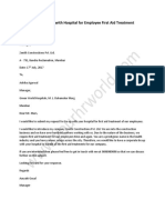 Sample Tie Up Letter With Hospital For Employee First Aid Treatment