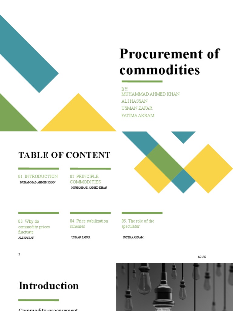 Procurement of Commodities PDF Speculation Prices