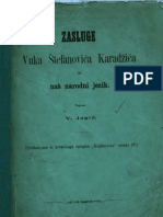 Vatroslav Jagic - Zasluge Vuka Stefanovica Karadzica Za Nas Narodni Jezik