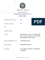 Asamblea Nacional: Trámite Legislativo 2012-2013