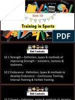 Training in Sports: Unit-10