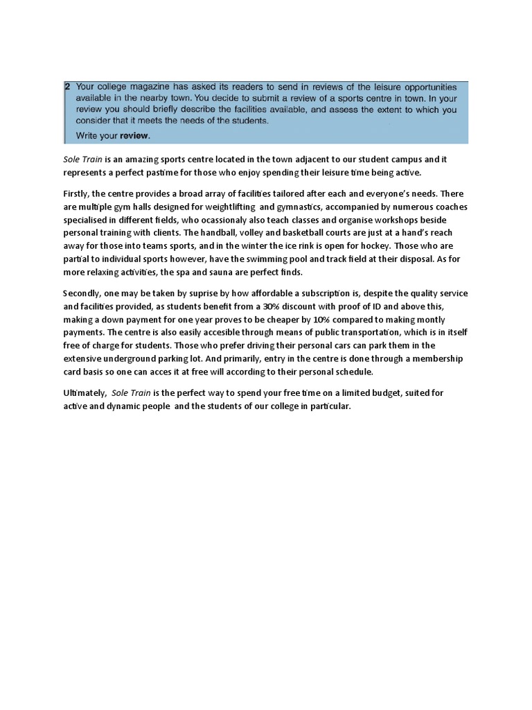 Sports Centre Review PDF