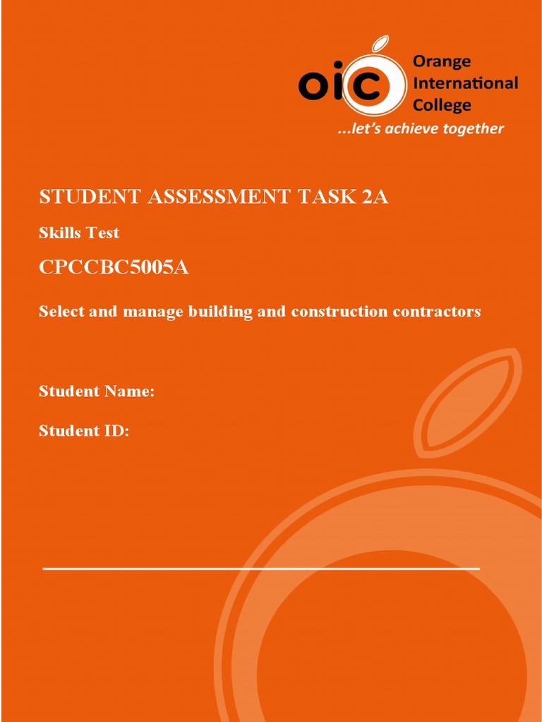 CPCCBC5005A Skills Assessment Guide | PDF | Occupational Safety And Health