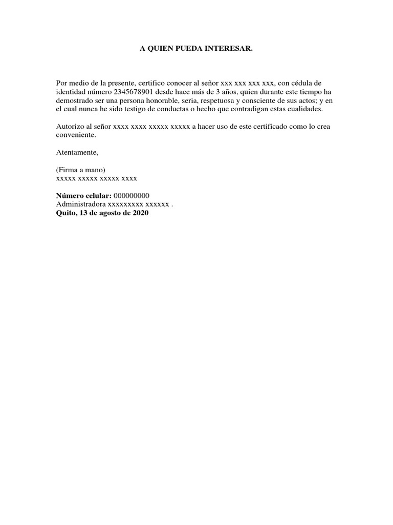 Modelo de Certificado de Arrendamiento 1 PDF