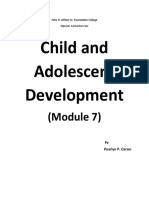 Child and Adolescent Development: (Module 7)