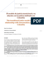 El Modelo de Justicia Transicional y Su Relación Con La Justicia Retributiva en Colombia