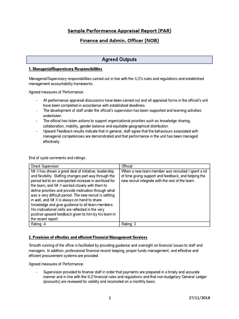 Performance Appraisal Report for Officer | PDF | Audit | Educational ...