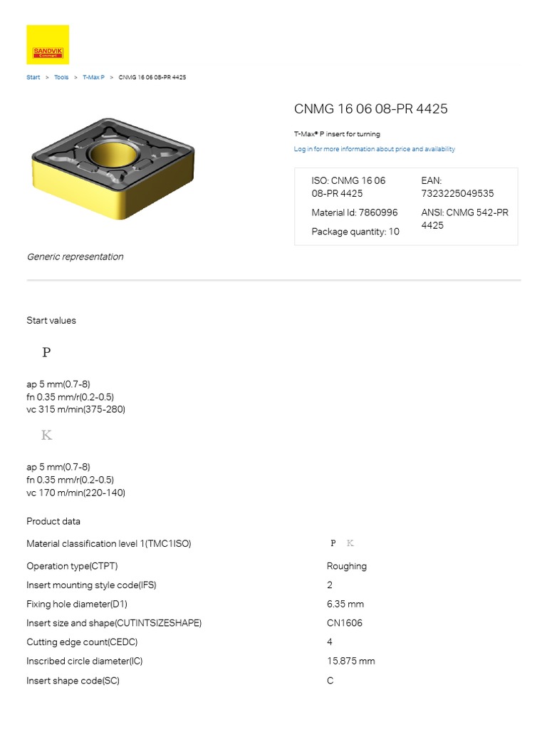 CNMG 16 06 08-PR 4425 | PDF