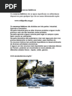 O que são recursos hídricos