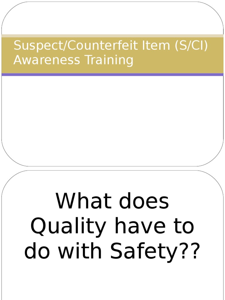 Suspect and Counterfeit Item Training | PDF | Packaging And Labeling ...
