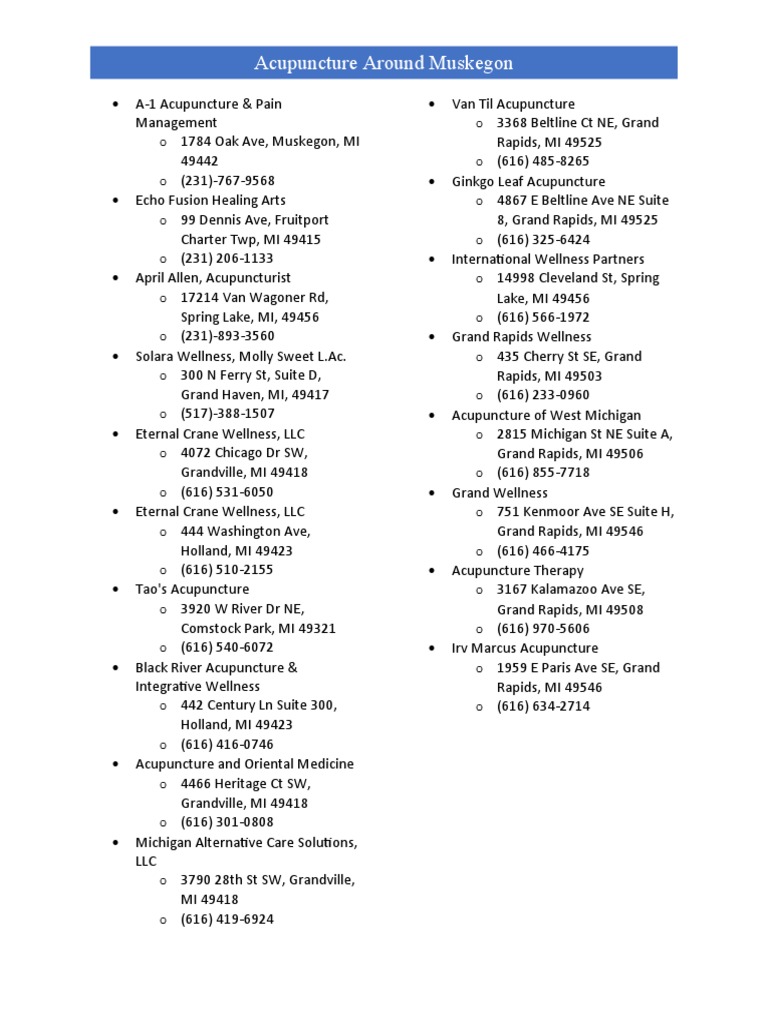 Acupuncture Handout PDF Grand Rapids Herbalism