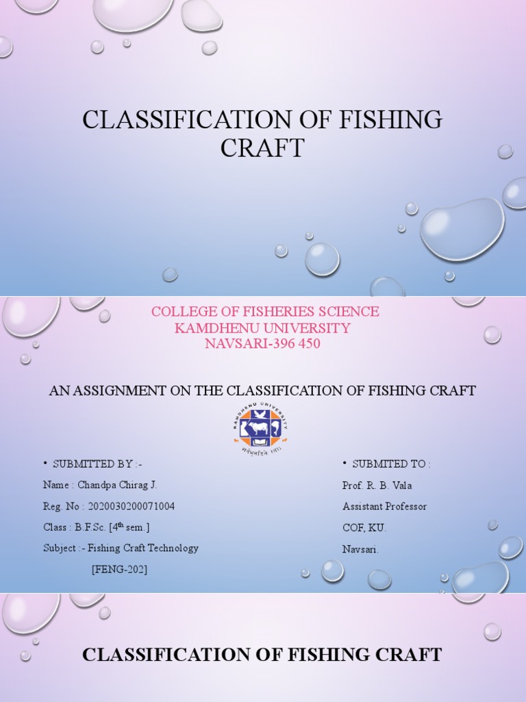 Classification of Fishing Craft An Analysis of Typologies Based on