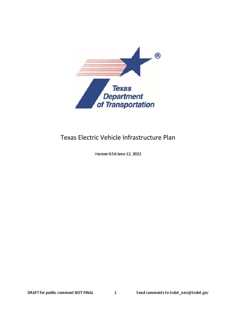 Texas Electric Vehicle Charging Plan PDF Electric Vehicle