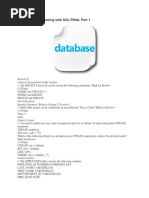 Database Programming With SQL FINAL Part 1