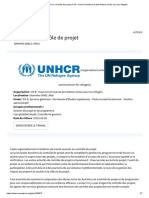 Associé Au Contrôle de Projet - HCR - Haut Commissariat Des Nations Unies Pour Les Réfugiés