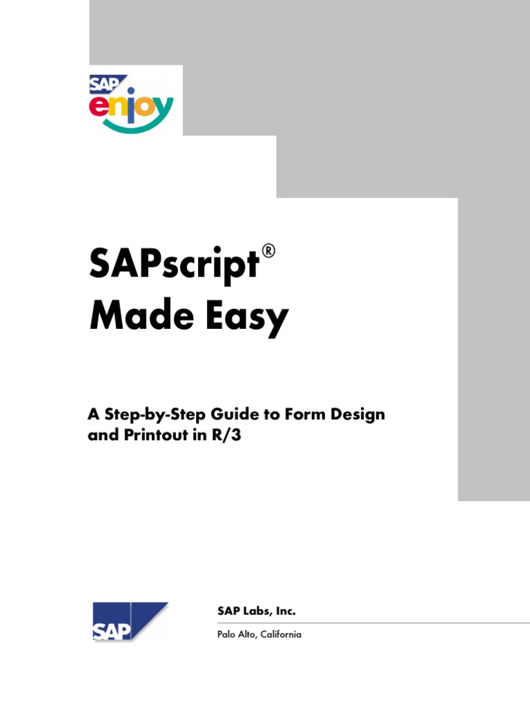 SAP - SAPSCRIPT Made Easy - A Step-By-Step Guide To Form Design & Printout  in R3 | PDF | Page Layout | Typefaces