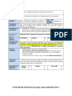 Construir Sentencias SQL para Definición Y: Conocimiento Producto X Desempeño