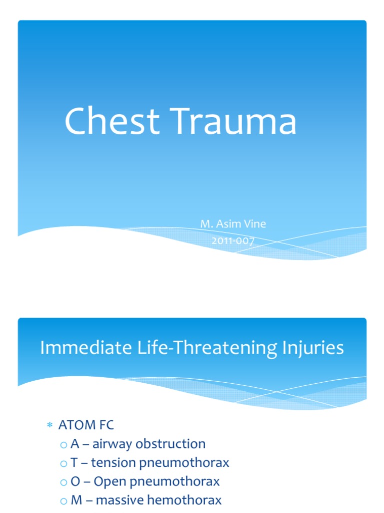 Life-Threatening Chest Trauma Guide | PDF