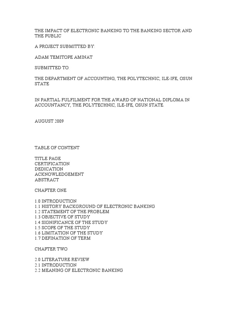 Impact of Electronic Banking | PDF | Banks | Automation