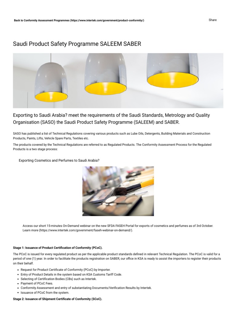 Saudi Product Safety Programme SALEEM SABER PDF Saudi Arabia